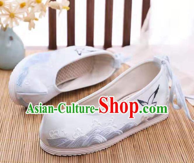 Chinese Embroidered Sea Gull Blue Shoes Hanfu Shoes Women Shoes Opera Shoes Princess Shoes Chinese Embroidered Sea Gull Blue Shoes Hanfu Shoes Women Shoes Opera Shoes Princess Shoes