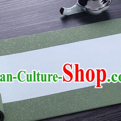 Chinese Traditional Spring Festival Couplets Batik Green Paper Handmade Couplet Calligraphy Writing Art Paper
