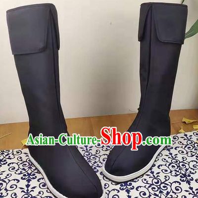 Traditional Chinese Swordsman Black Boots Kung Fu Boots Opera Shoes Hanfu Shoes for Men