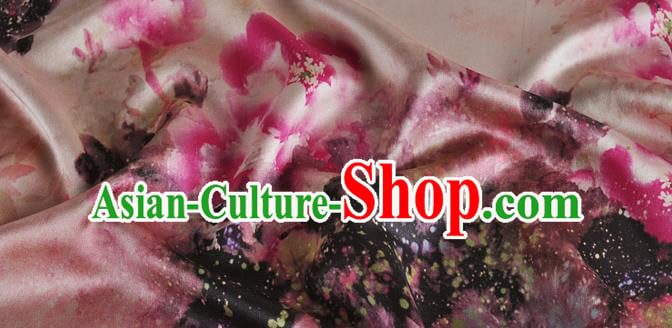 Chinese Classical Peony Pattern Design Brown Silk Fabric Asian Traditional Hanfu Mulberry Silk Material Chinese Classical Peony Pattern Design Brown Silk Fabric Asian Traditional Hanfu Mulberry Silk Material