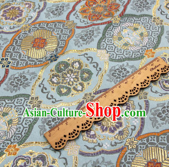 Asian Japanese Traditional Pattern Design Light Green Brocade Fabric Tapestry Satin Asian Japanese Traditional Pattern Design Light Green Brocade Fabric Tapestry Satin
