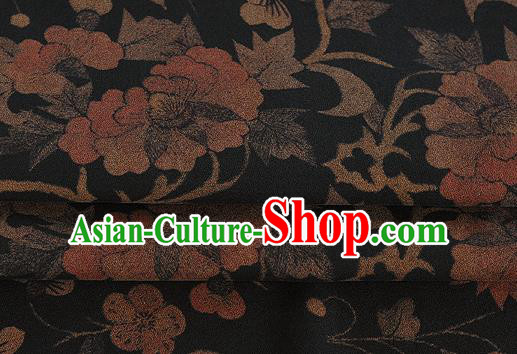 Chinese Classical Pattern Design Black Silk Fabric Asian Traditional Hanfu Mulberry Silk Material Chinese Classical Pattern Design Black Silk Fabric Asian Traditional Hanfu Mulberry Silk Material