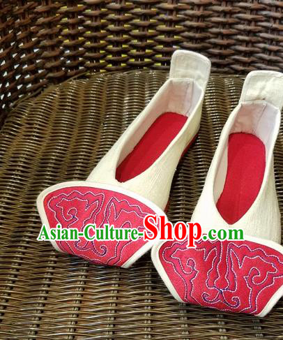Traditional Chinese Handmade Ethnic Embroidered Flax Shoes National Shoes Hanfu Shoes for Women Traditional Chinese Handmade Ethnic Embroidered Flax Shoes National Shoes Hanfu Shoes for Women