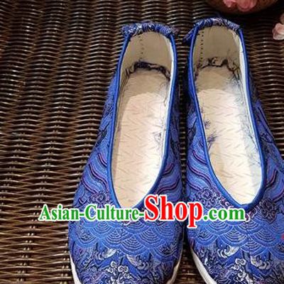 Traditional Chinese National Royalblue Shoes Ethnic Shoes Hanfu Shoes for Women