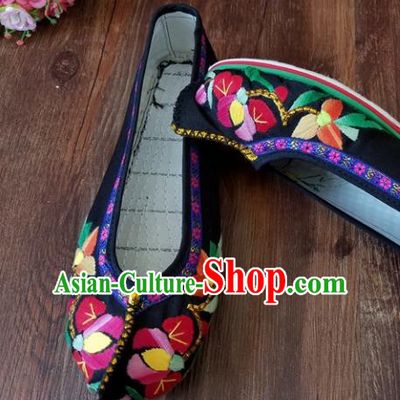 Traditional Chinese Embroidered Black Shoes National Ethnic Shoes Hanfu Shoes for Women