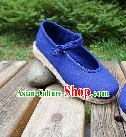 Traditional Chinese National Blue Cloth Shoes Ethnic Shoes Hanfu Shoes for Women Traditional Chinese National Blue Cloth Shoes Ethnic Shoes Hanfu Shoes for Women