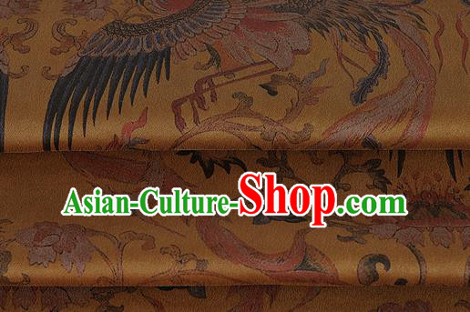 Chinese Classical Phoenix Pattern Design Ginger Silk Fabric Asian Traditional Hanfu Mulberry Silk Material Chinese Classical Phoenix Pattern Design Ginger Silk Fabric Asian Traditional Hanfu Mulberry Silk Material