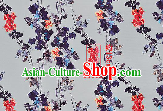 Chinese Classical Pattern Design Grey Silk Fabric Asian Traditional Hanfu Mulberry Silk Material Chinese Classical Pattern Design Grey Silk Fabric Asian Traditional Hanfu Mulberry Silk Material