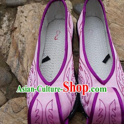Traditional Chinese Pink Embroidered Shoes National Ethnic Wedding Shoes Hanfu Shoes for Women