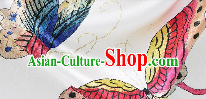 Chinese Classical Peony Pattern Design White Silk Fabric Asian Traditional Hanfu Mulberry Silk Material Chinese Classical Peony Pattern Design White Silk Fabric Asian Traditional Hanfu Mulberry Silk Material