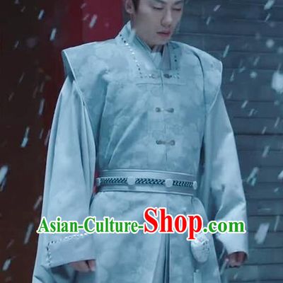 Chinese Drama Ancient Ming Dynasty Crown Prince Zhu Zhanji Replica Costumes and Headpiece Complete Set
