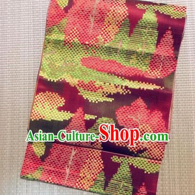 Japanese Traditional Kimono Purple Brocade Waistband Japan Yukata Belt for Women