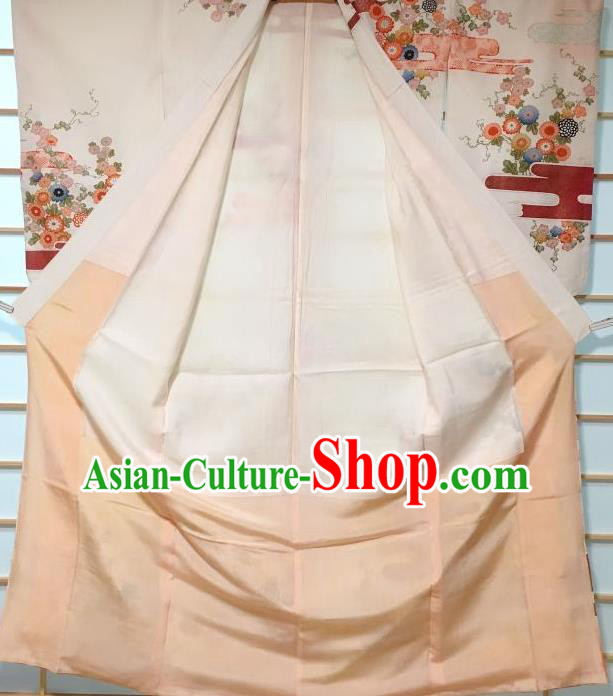 Japanese Traditional Embroidered Chrysanthemum Kimono Japan Yukata Costume for Women