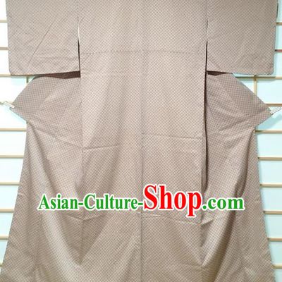 Japanese Traditional Grey Furisode Kimono Japan Yukata Dress Costume for Women