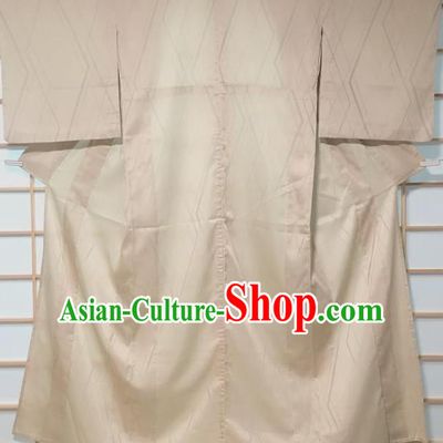 Japanese Traditional Light Grey Furisode Kimono Japan Yukata Dress Costume for Women