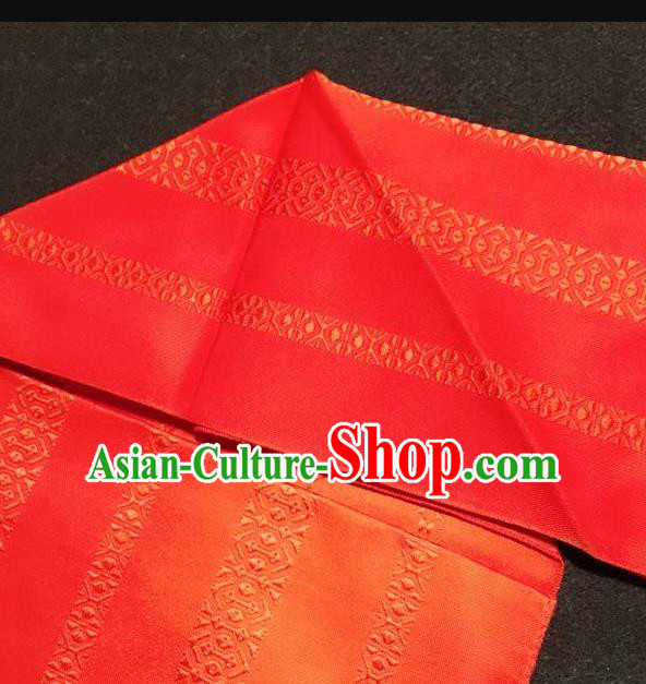 Japanese Traditional Pattern Red Brocade Waistband Japan Kimono Yukata Belt for Women