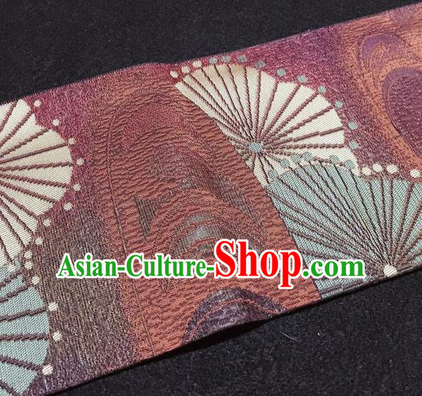 Japanese Traditional Pattern Rust Red Waistband Japan Kimono Yukata Belt for Women Japanese Traditional Pattern Rust Red Waistband Japan Kimono Yukata Belt for Women