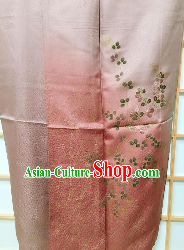 Traditional Japanese Embroidered Cameo Brown Furisode Kimono Japan Yukata Dress Costume for Women Traditional Japanese Embroidered Cameo Brown Furisode Kimono Japan Yukata Dress Costume for Women