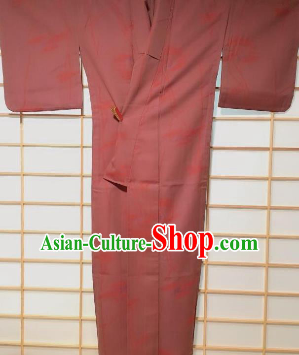 Traditional Japanese Classical Pattern Purplish Red Kimono Japan Yukata Dress Costume for Women Traditional Japanese Classical Pattern Purplish Red Kimono Japan Yukata Dress Costume for Women