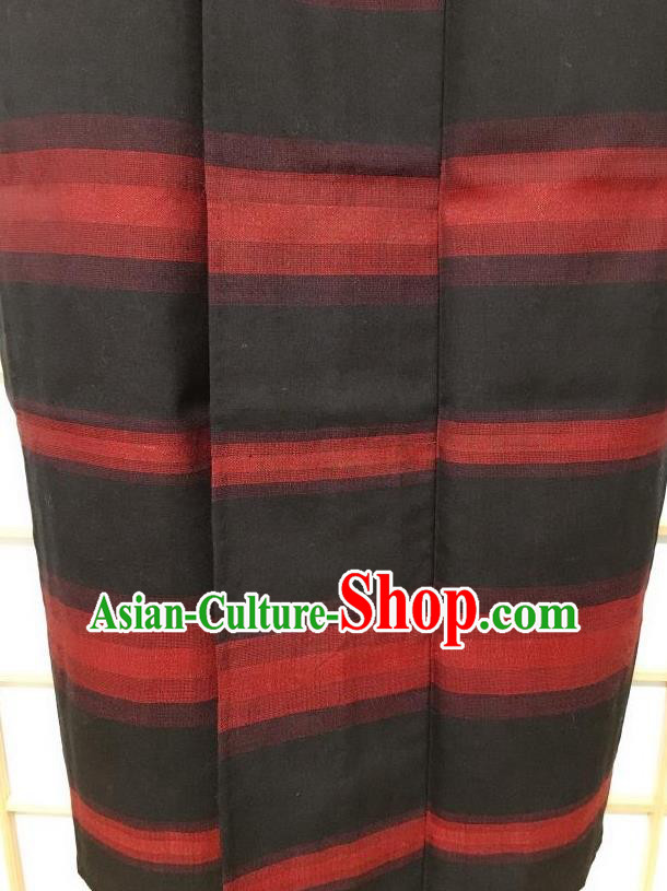 Traditional Japanese Classical Stripe Pattern Black Kimono Asian Japan Yukata Costume for Men Traditional Japanese Classical Stripe Pattern Black Kimono Asian Japan Yukata Costume for Men