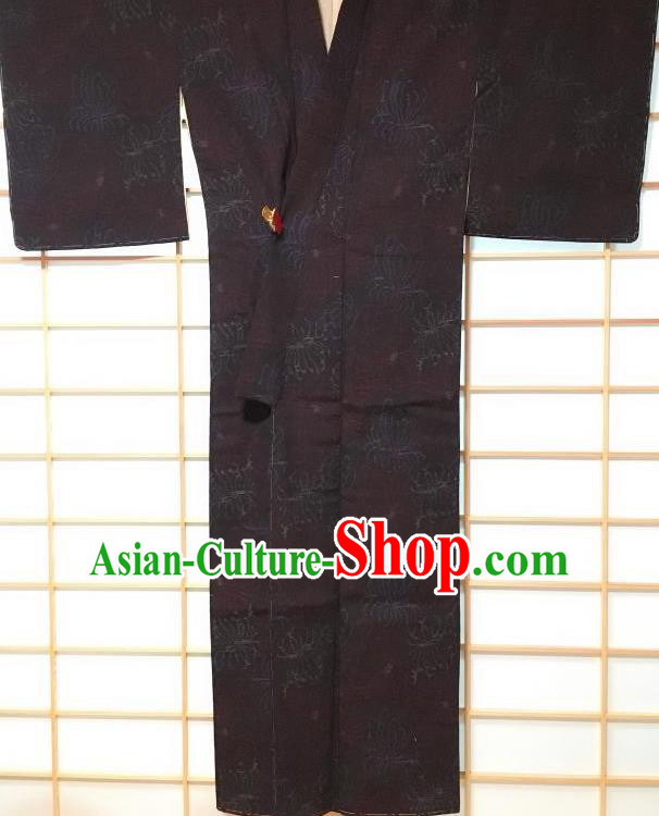Traditional Japanese Classical Chrysanthemum Pattern Black Kimono Asian Japan Yukata Costume for Men Traditional Japanese Classical Chrysanthemum Pattern Black Kimono Asian Japan Yukata Costume for Men