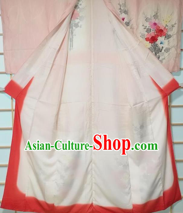 Traditional Japanese Classical Camellia Pattern Pink Kimono Japan Yukata Dress Costume for Women Traditional Japanese Classical Camellia Pattern Pink Kimono Japan Yukata Dress Costume for Women