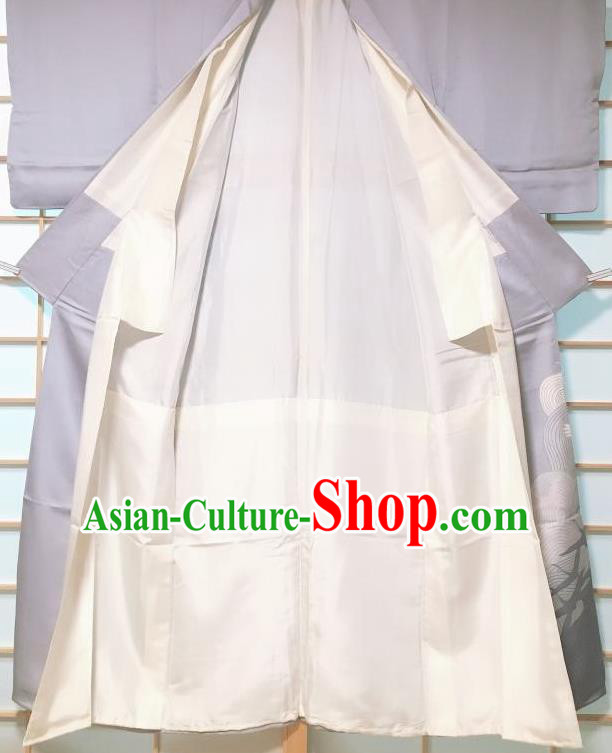 Traditional Japanese Classical Cranes Pattern Grey Kimono Japan Yukata Dress Costume for Women Traditional Japanese Classical Cranes Pattern Grey Kimono Japan Yukata Dress Costume for Women