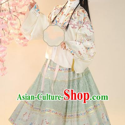 Chinese Traditional Ming Dynasty Princess Blouse and Skirt Ancient Patrician Girl Historical Costumes for Women