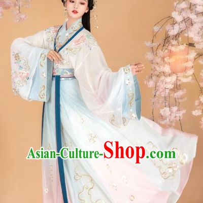 Chinese Traditional Jin Dynasty Imperial Consort Dress Ancient Goddess Historical Costumes for Women