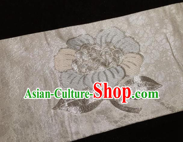 Japanese Traditional Embroidered Camellia Brocade Waistband Japan Kimono Yukata Belt for Women Japanese Traditional Embroidered Camellia Brocade Waistband Japan Kimono Yukata Belt for Women