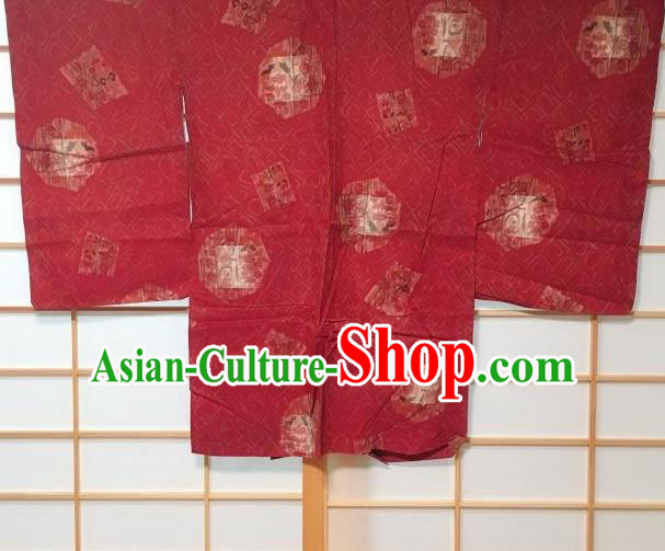 Japanese Traditional Pattern Red Haori Jacket Japan Kimono Overcoat Costume for Men Japanese Traditional Pattern Red Haori Jacket Japan Kimono Overcoat Costume for Men