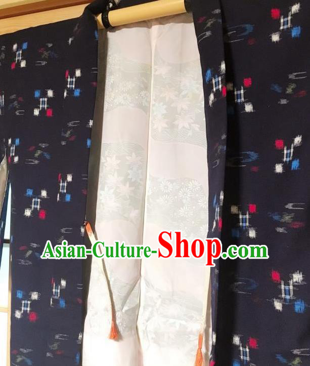 Japanese Traditional Navy Haori Jacket Japan Kimono Overcoat Costume for Men