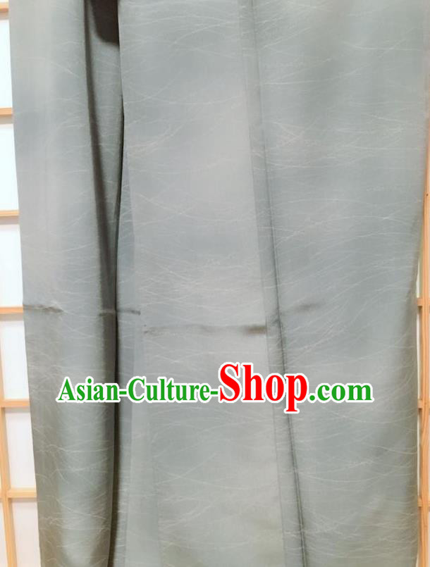 Japanese Classical Pattern Grey Silk Kimono Japan Traditional Yukata Dress Costume for Women Japanese Classical Pattern Grey Silk Kimono Japan Traditional Yukata Dress Costume for Women