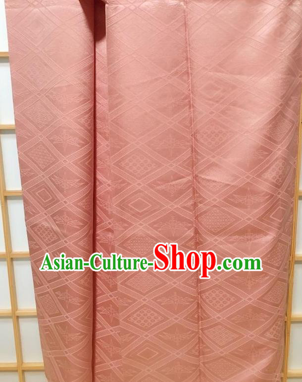 Japanese Classical Pattern Pink Iromuji Kimono Japan Traditional Yukata Dress Costume for Women