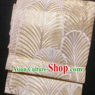 Japanese Traditional Embroidered Golden Brocade Waistband Japan Kimono Yukata Belt for Women