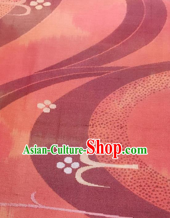Japanese Traditional Flow Pattern Orange Brocade Waistband Japan Kimono Yukata Belt for Women Japanese Traditional Flow Pattern Orange Brocade Waistband Japan Kimono Yukata Belt for Women