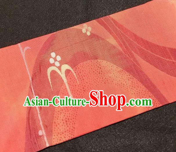 Japanese Traditional Flow Pattern Orange Brocade Waistband Japan Kimono Yukata Belt for Women Japanese Traditional Flow Pattern Orange Brocade Waistband Japan Kimono Yukata Belt for Women