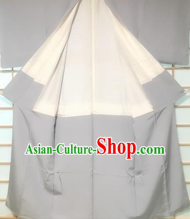 Traditional Japanese Grey Silk Kimono Japan Yukata Costume for Men Traditional Japanese Grey Silk Kimono Japan Yukata Costume for Men