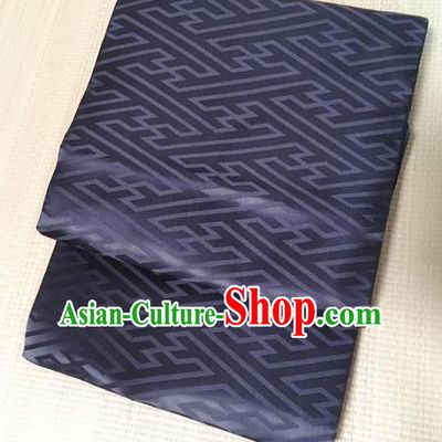 Japanese Nagoya Traditional Longevity Pattern Black Brocade Waistband Japan Kimono Yukata Belt for Women