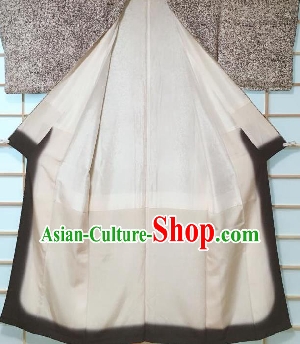 Japanese Classical Pattern Grey Kimono Japan Traditional Yukata Dress Costume for Women