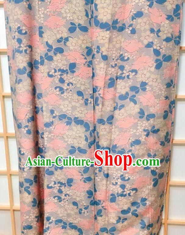 Traditional Japanese Grey Kimono Japan Classical Roses Pattern Yukata Dress Costume for Women Traditional Japanese Grey Kimono Japan Classical Roses Pattern Yukata Dress Costume for Women