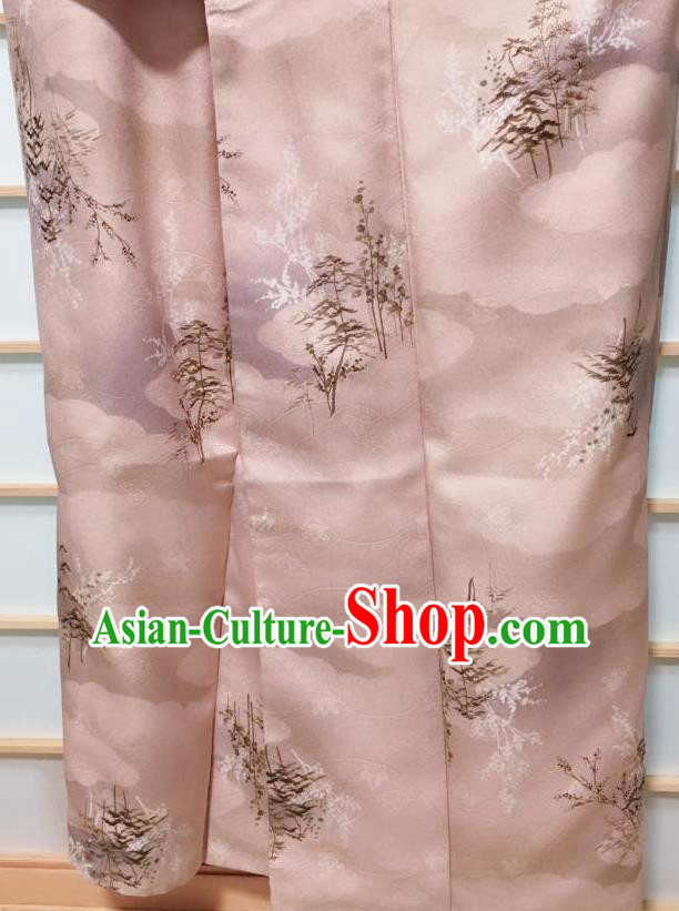 Traditional Japanese Lilac Kimono Japan Classical Tree Pattern Yukata Dress Costume for Women Traditional Japanese Lilac Kimono Japan Classical Tree Pattern Yukata Dress Costume for Women