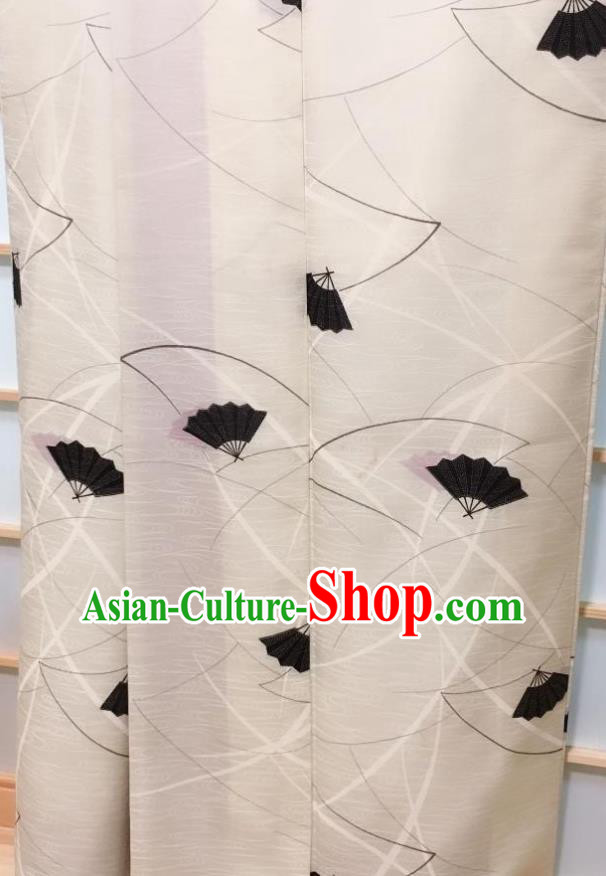 Traditional Japanese White Kimono Japan Classical Fans Pattern Yukata Dress Costume for Women Traditional Japanese White Kimono Japan Classical Fans Pattern Yukata Dress Costume for Women