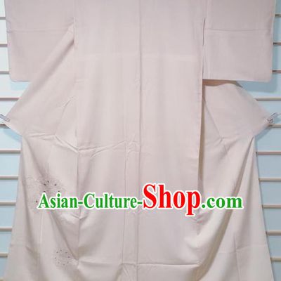 Traditional Japanese White Embroidered Tsukesage Kimono Japan Classical Phoenix Pattern Yukata Dress Costume for Women
