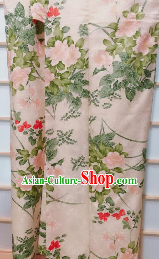 Traditional Japanese Pink Kimono Japan Classical Peony Pattern Yukata Dress Costume for Women Traditional Japanese Pink Kimono Japan Classical Peony Pattern Yukata Dress Costume for Women