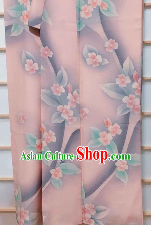 Traditional Japanese Pink Kimono Japan Classical Flowers Pattern Yukata Dress Costume for Women Traditional Japanese Pink Kimono Japan Classical Flowers Pattern Yukata Dress Costume for Women