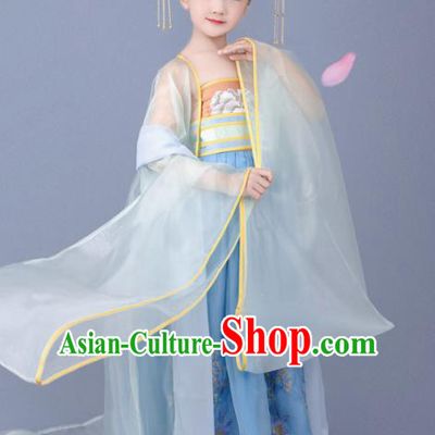 Chinese Ancient Children Hanfu Dress Traditional Tang Dynasty Princess Replica Costumes for Kids