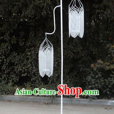 Handmade Chinese White Iron Art Lamp Floor Lantern Traditional Wedding Lanterns Decoration