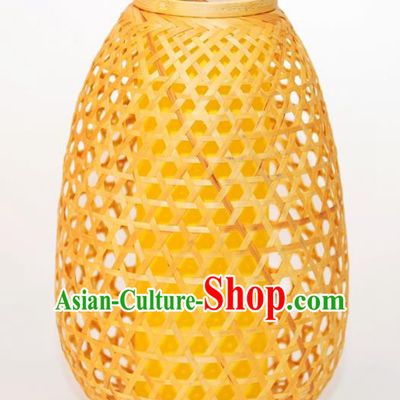Chinese Traditional Bamboo Weaving Desk Lanterns Handmade Lantern Lamp