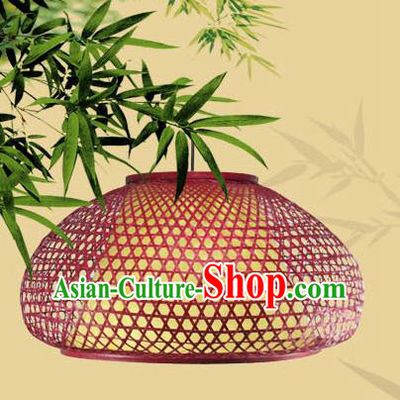 Chinese Traditional Red Bamboo Weaving Hanging Lanterns Handmade Lantern Lamp